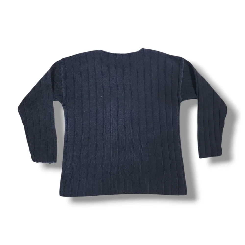 Vintage AMERICAN KNITWORKS Pullover Fall Retro Knit Black Sweater‎ Women's L